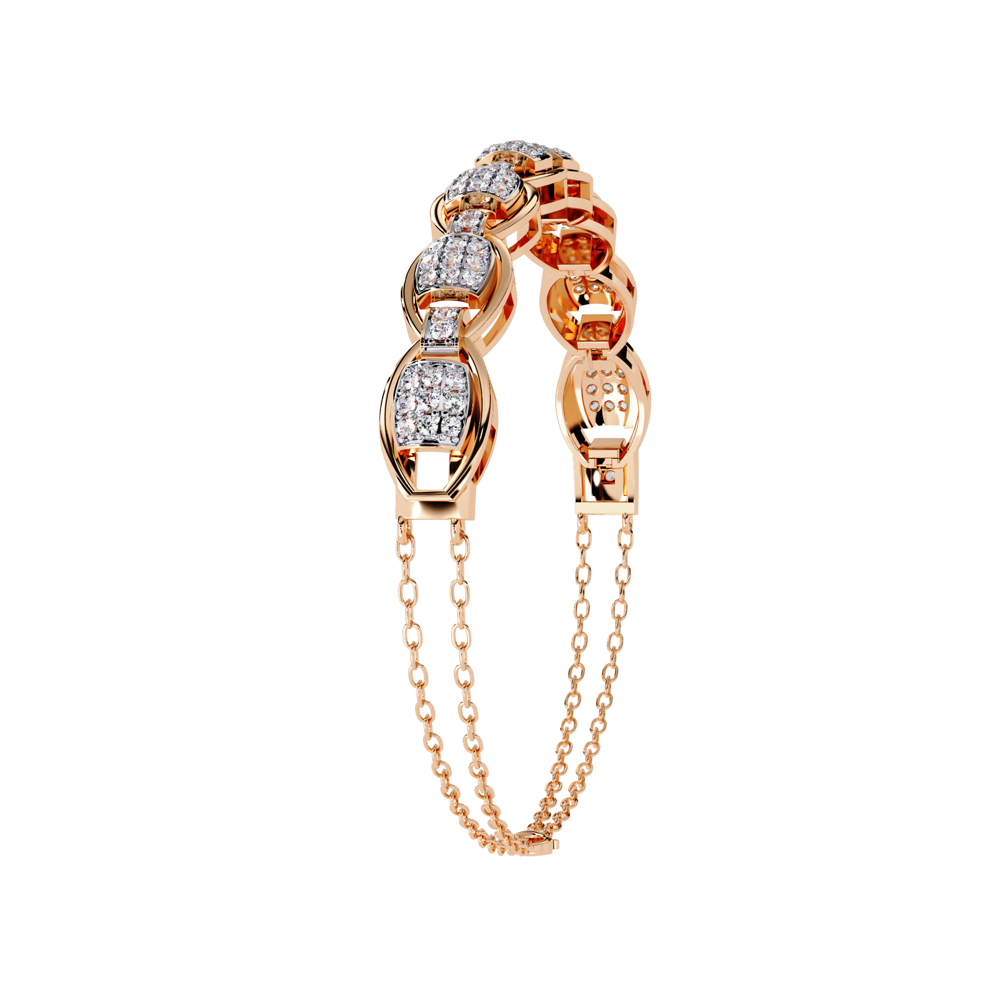 Solitairekart 0.84ct Alternating Link Diamond Bracelet-HI Color, VS-SI Clarity
